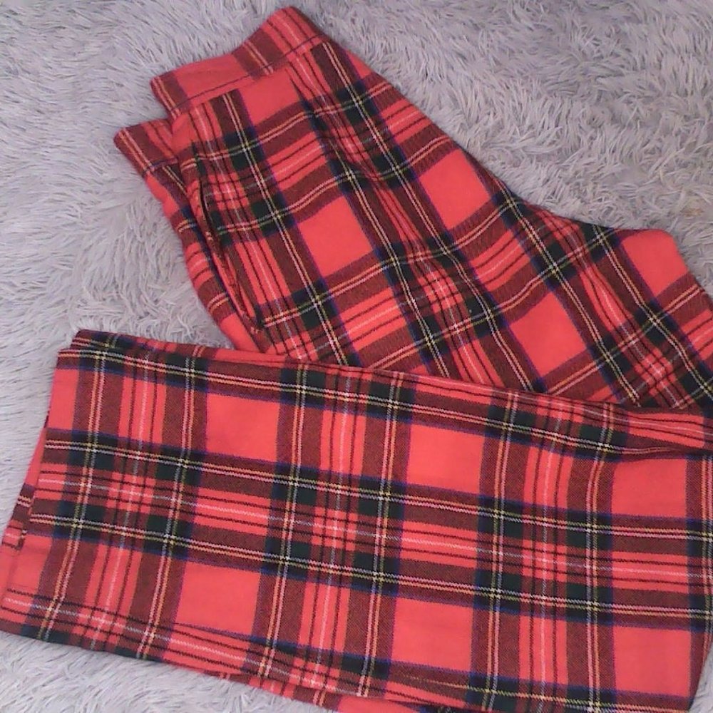 plaid high waisted pants